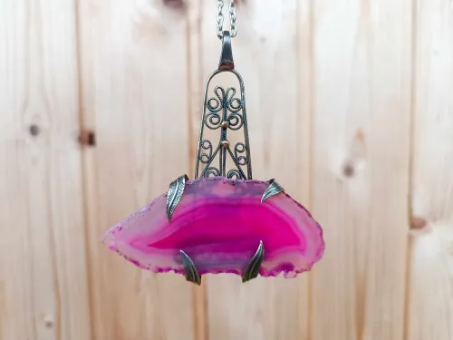 Melchior necklace - luxury of pink agate