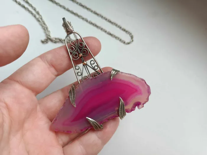 Melchior necklace - luxury of pink agate