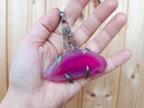 Melchior necklace - luxury of pink agate