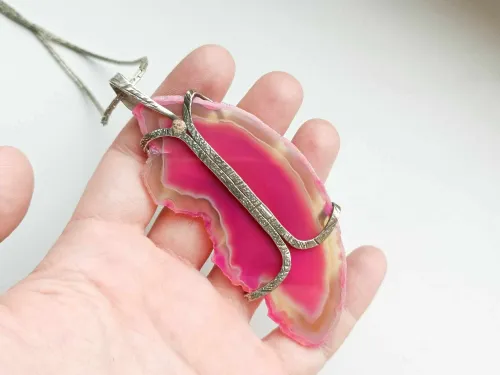 Melchior necklace - pink agate