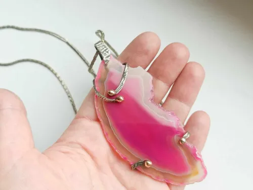 Melchior necklace - pink agate