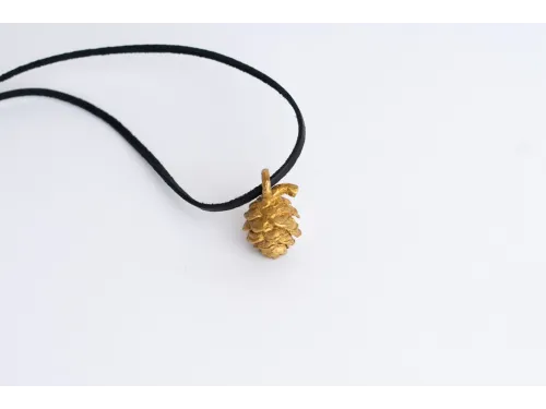 Bronze necklace - pine cone
