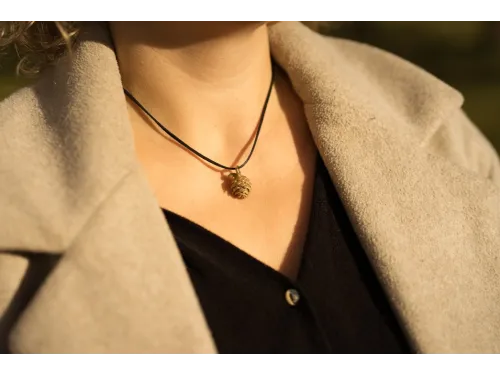 Bronze necklace - pine cone