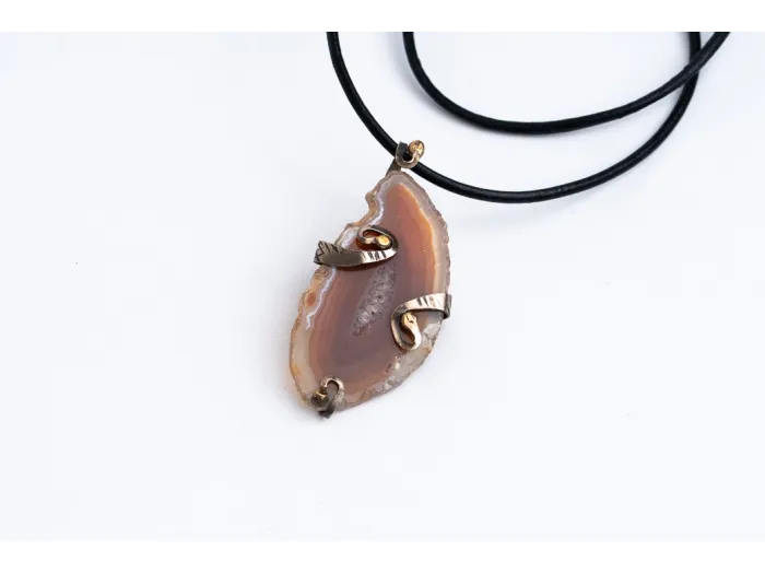 New silver necklace - agate layers