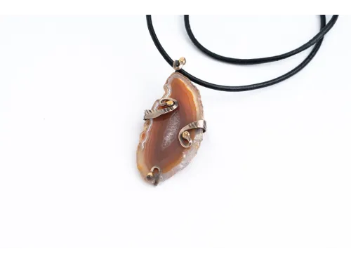 New silver necklace - agate layers