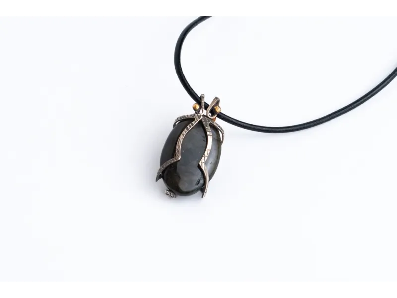 New silver necklace - magical labradorite