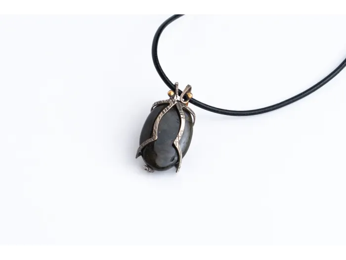 New silver necklace - magical labradorite