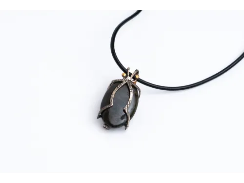 New silver necklace - magical labradorite