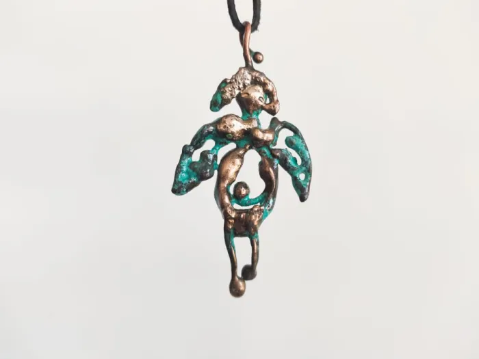 Bronze necklace - clever angel