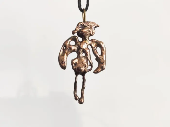 Bronze necklace - star angel
