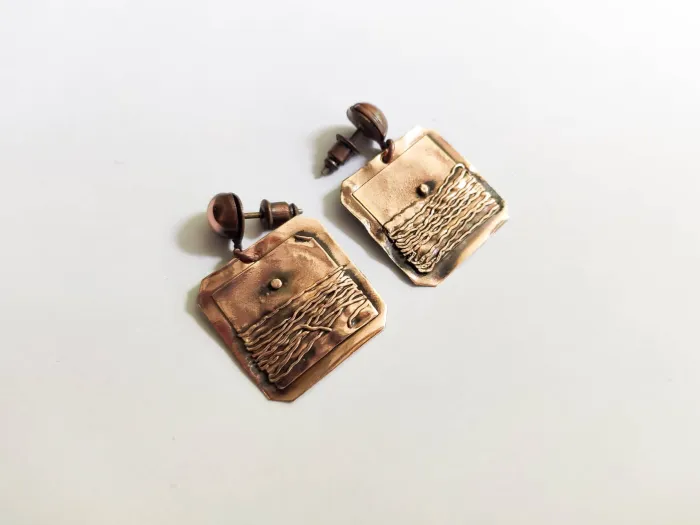 Handmade earrigns - copper sunset