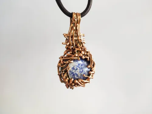 Sodalite splendor in bronze