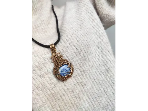 Sodalite splendor in bronze