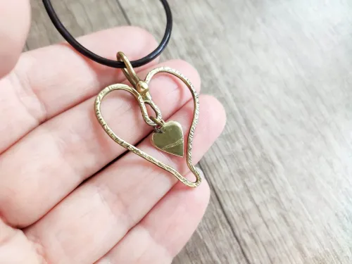 Brass stylization of hearts (engraved)
