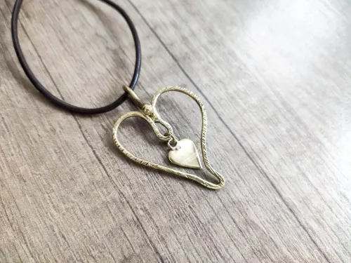 Brass stylization of hearts (engraved)