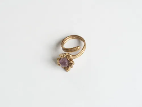 Amethyst crystal flower in bronze