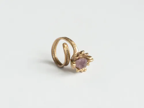 Amethyst crystal flower in bronze