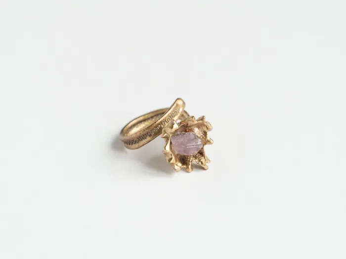 Amethyst crystal flower in bronze