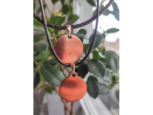Copper coin for engraving (with hole and loop)