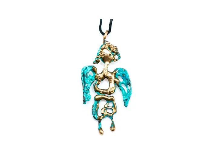 Bronze necklace - angel king