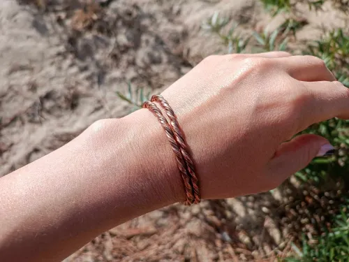 Twisted design healing copper bracelets