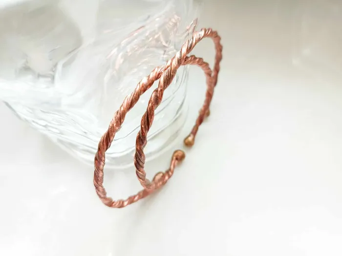 Twisted design healing copper bracelets