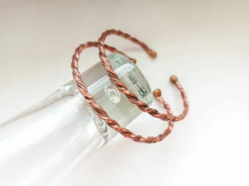 Twisted design healing copper bracelets