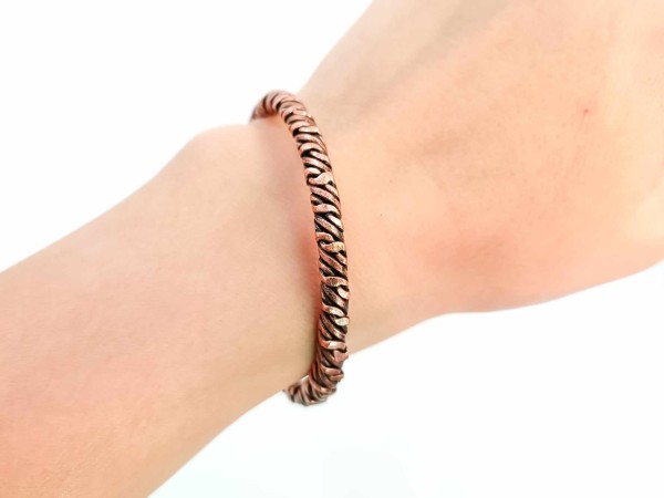 Braided copper bracelet