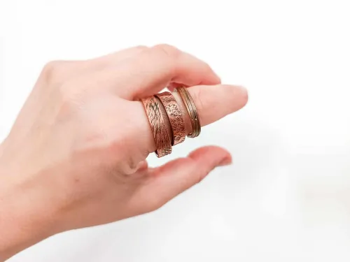 Textured copper rings (choose)