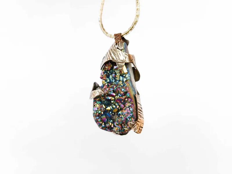 Bronze necklace - the glow of pyrite