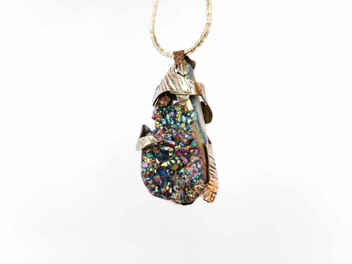 Bronze necklace - the glow of pyrite